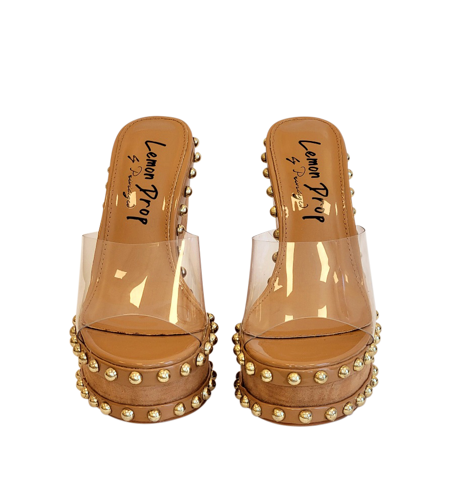 Women's shoes sandals high heels clear shoes asteroid lemon drop shoes
