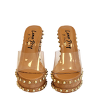 Women's shoes sandals high heels clear shoes asteroid lemon drop shoes