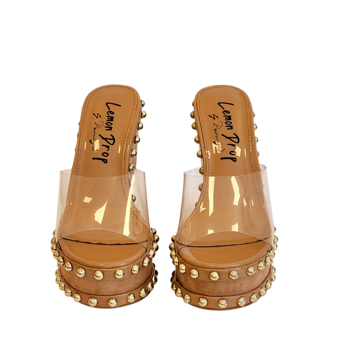 Women's shoes sandals high heels clear shoes asteroid lemon drop shoes