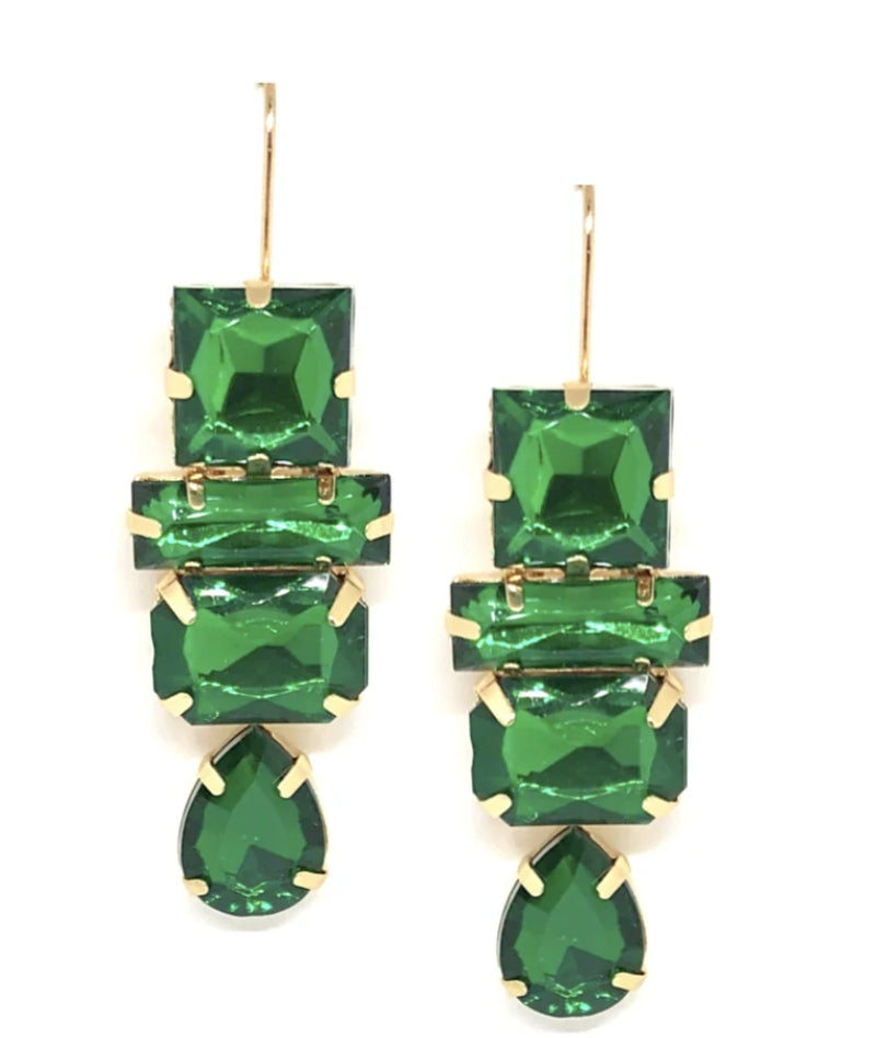 Deco Green Earrings