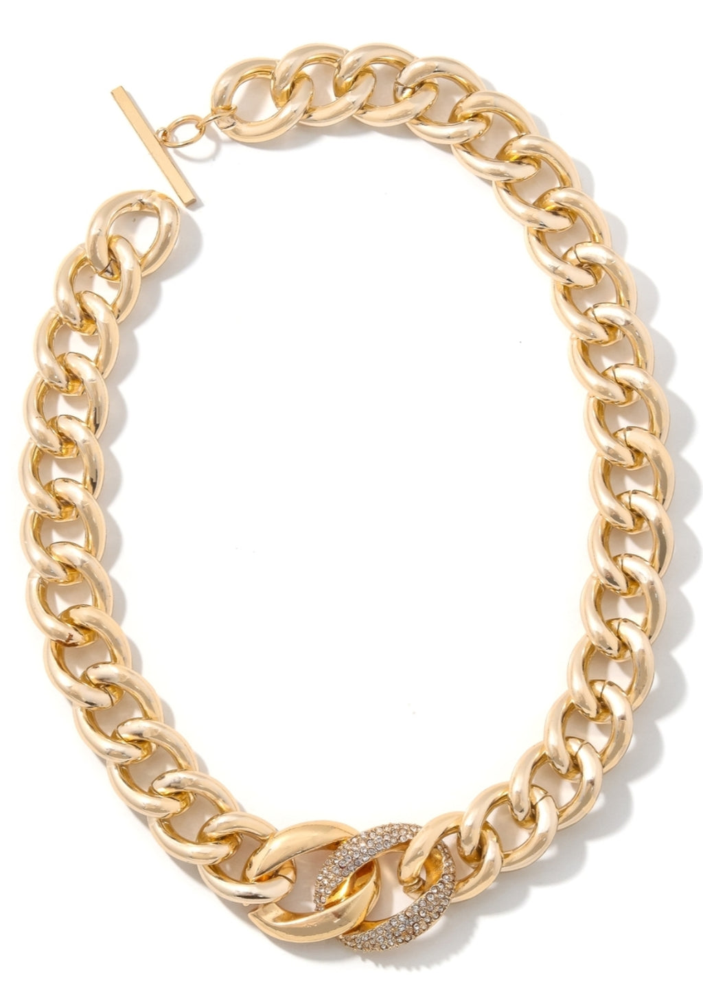 One Link Encrusted Necklace